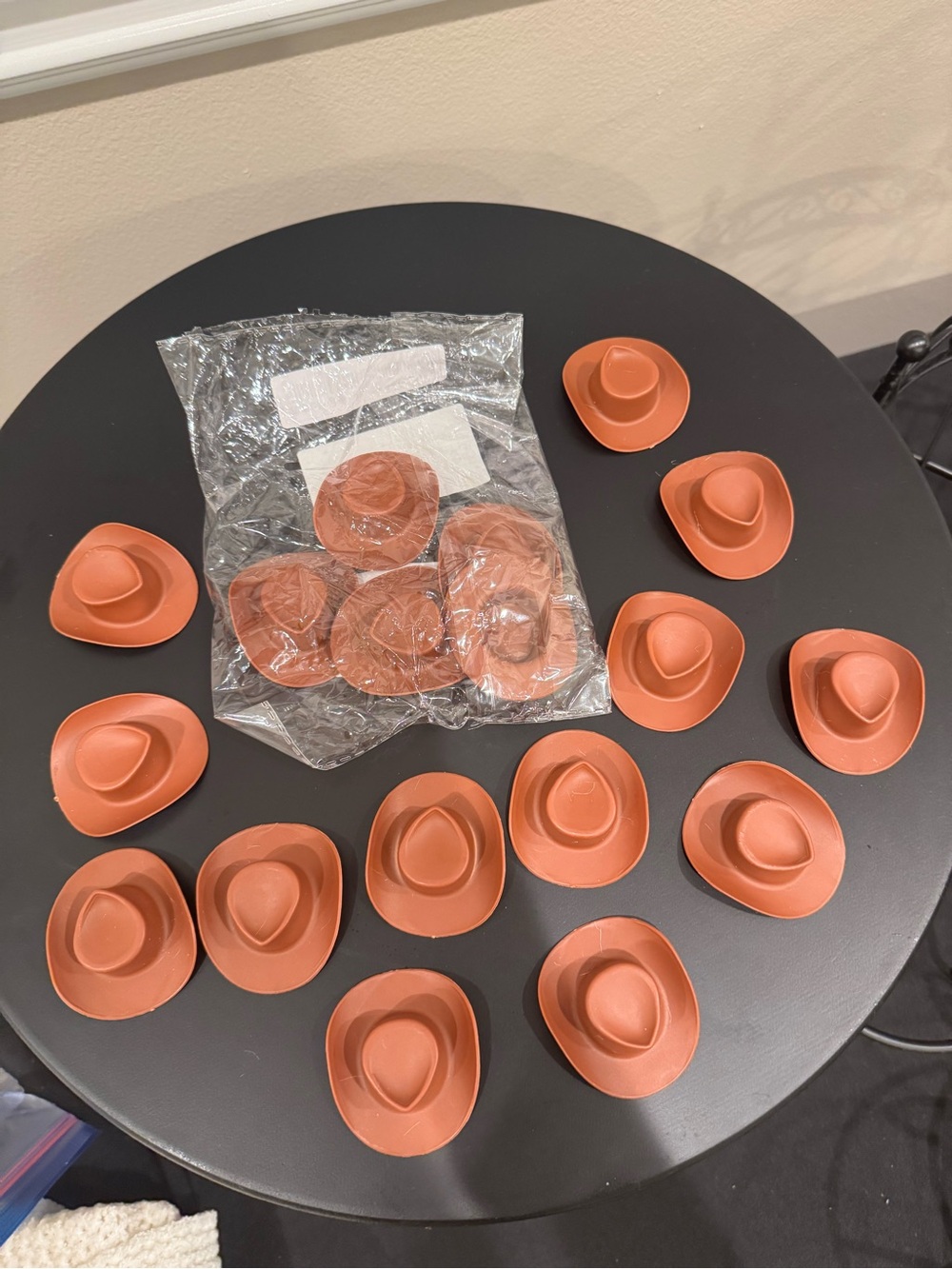 Mini Clay Terracotta Cowboy Hat Party Decor - Terracotta Orange